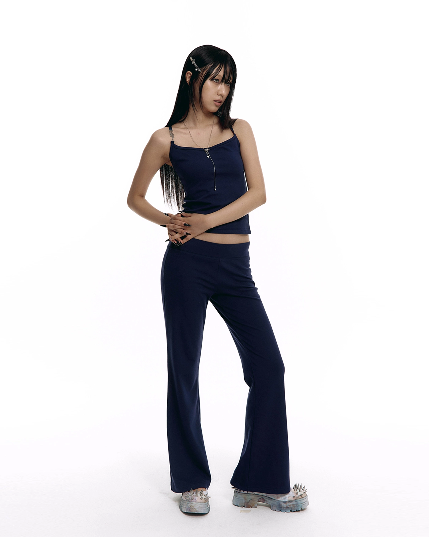 【Kashiko】24ss Kashiko Comfy : Lowrise Hotfix Pants KASHIKO] Kashiko Comfy : Lowrise Hotfix Pants Black – SellerWork